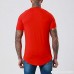 Mens T Shirt Donci Fashion Contrast Color Round Neck Slim Casual Stitching Two-Tone Fitness Summer Tees Red B07PV9CCXV